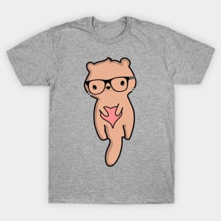 Cute Hipster Otter T-Shirt T-Shirt